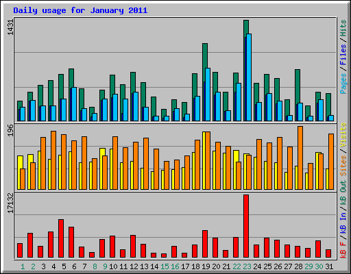 Daily usage for January 2011