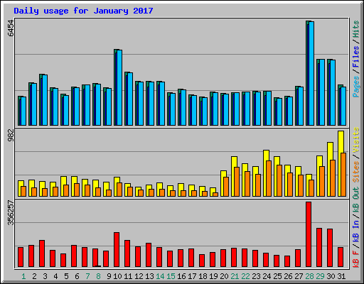 Daily usage for January 2017