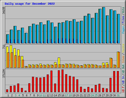 Daily usage for December 2022