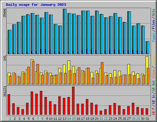 Daily usage for January 2023