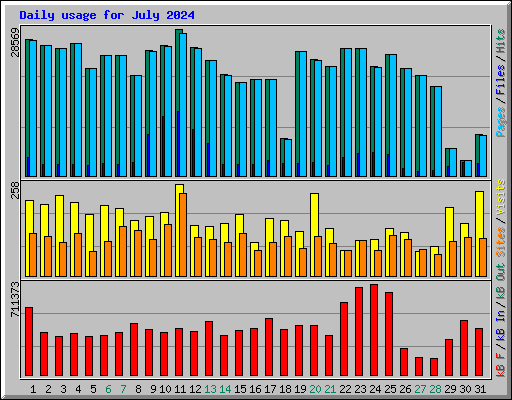 Daily usage for July 2024