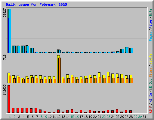 Daily usage for February 2025