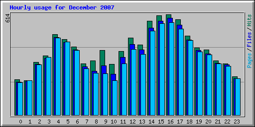 Hourly usage for December 2007