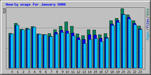 Hourly usage for January 2008