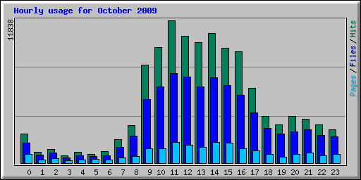 Hourly usage for October 2009