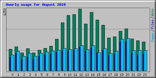 Hourly usage for August 2010