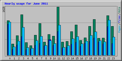 Hourly usage for June 2011