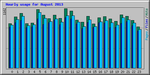 Hourly usage for August 2013