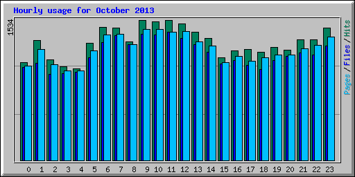 Hourly usage for October 2013