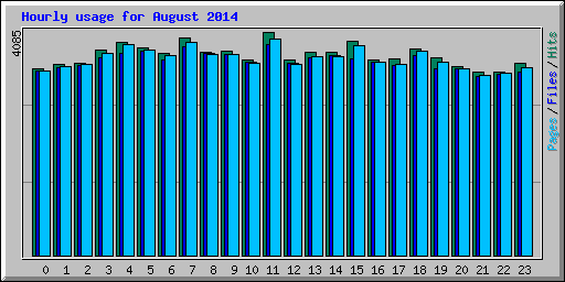 Hourly usage for August 2014