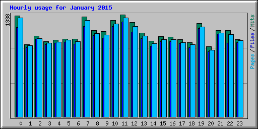 Hourly usage for January 2015