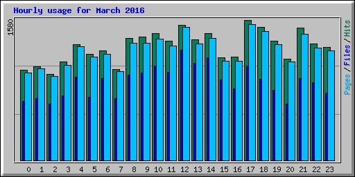 Hourly usage for March 2016