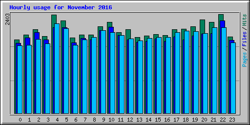Hourly usage for November 2016
