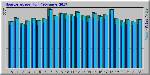 Hourly usage for February 2017