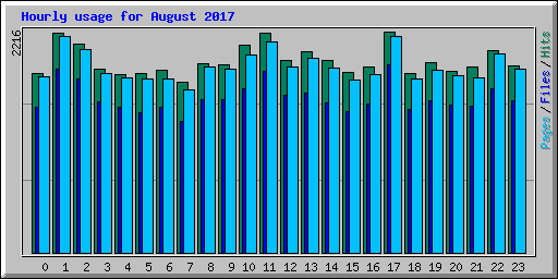 Hourly usage for August 2017