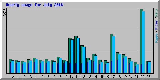 Hourly usage for July 2018