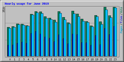 Hourly usage for June 2019