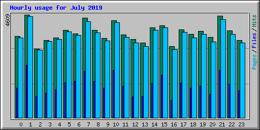 Hourly usage for July 2019
