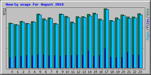 Hourly usage for August 2019