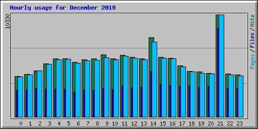 Hourly usage for December 2019
