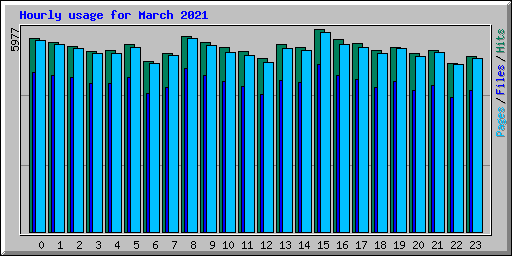 Hourly usage for March 2021