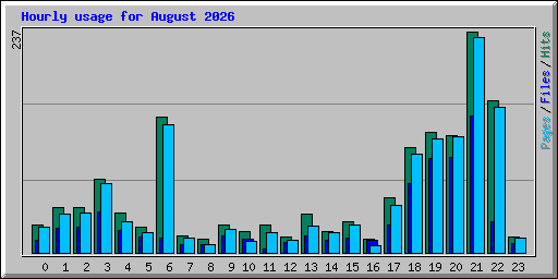 Hourly usage for August 2026